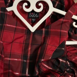 Lilt Vibrant Red Plaid Dress